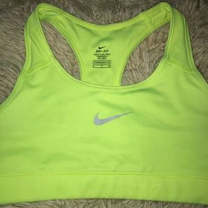 Neon Yellow Racerback Nike Sports Bra